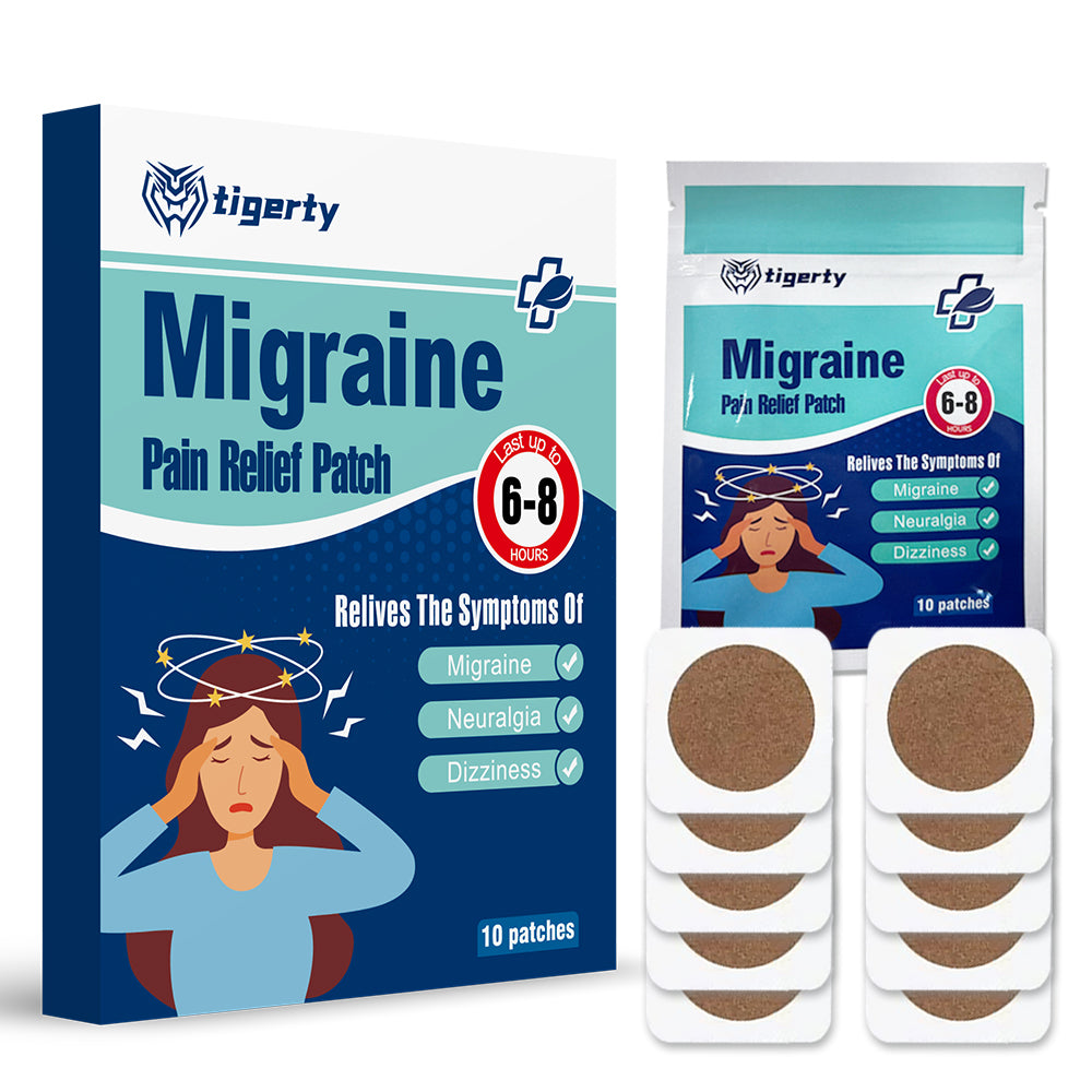 tigerty Head Ease Patches (10-Pack) - Herbal Cooling Stickers for Head Pressure Relief, Long-Lasting Temple & Neck Application, Non-Medicated Wellness Essentials
