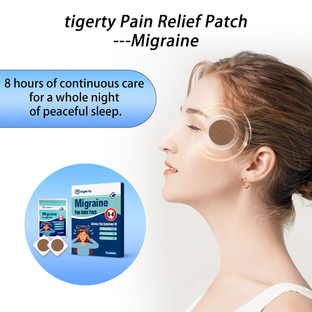 tigerty Head Ease Patches (10-Pack) - Herbal Cooling Stickers for Head Pressure Relief, Long-Lasting Temple & Neck Application, Non-Medicated Wellness Essentials