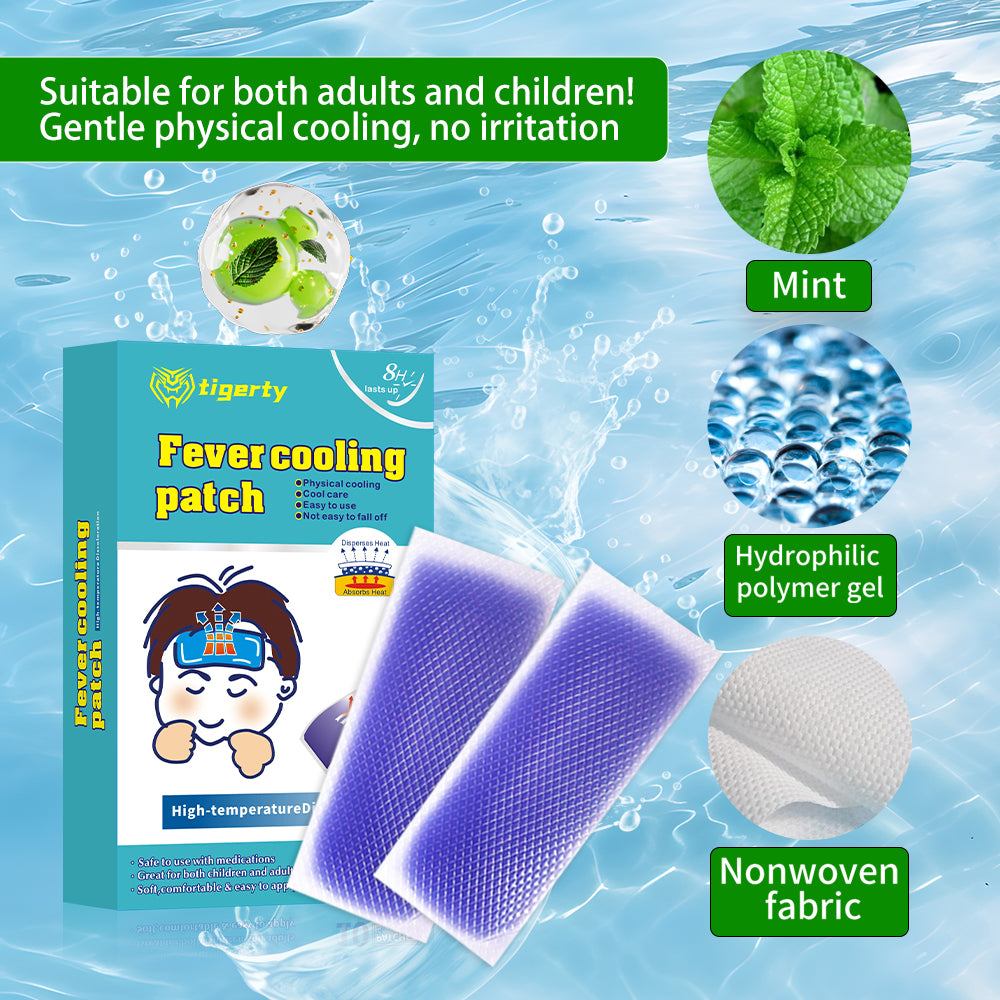 10 Tigerty Body Temperature Cooling Care Patches - 1 Box