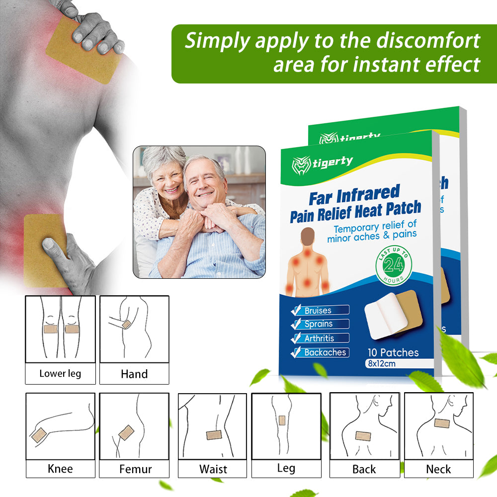 10 tigerty plant-based pain relief patches - 1 box