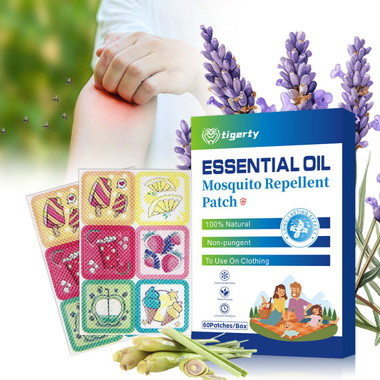 60 tigerty botanical mosquito repellent patches - 1 box