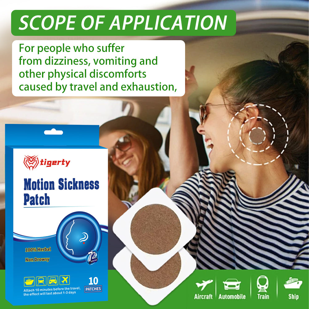 10 tigerty motion sickness patches - 1 box