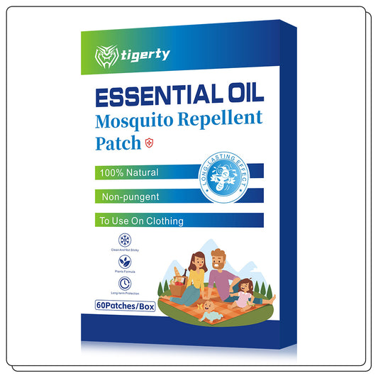 60 tigerty botanical mosquito repellent patches - 1 box