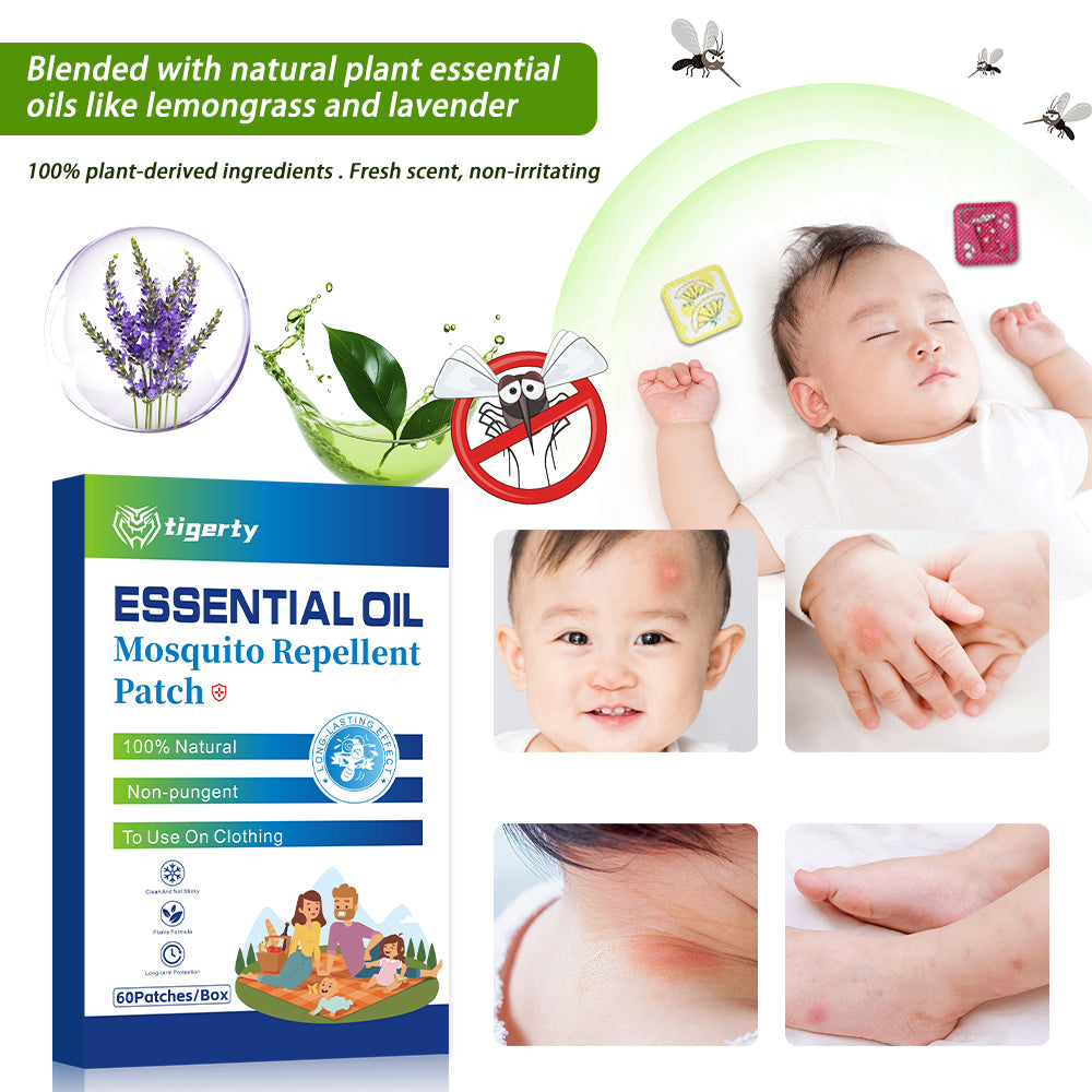 60 tigerty botanical mosquito repellent patches - 1 box