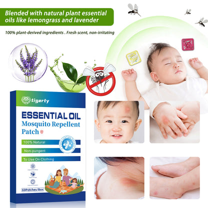 60 tigerty botanical mosquito repellent patches - 1 box