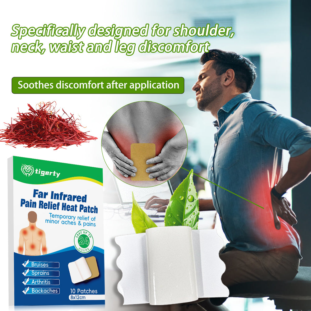 10 tigerty plant-based pain relief patches - 1 box