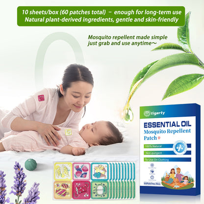 60 tigerty botanical mosquito repellent patches - 1 box