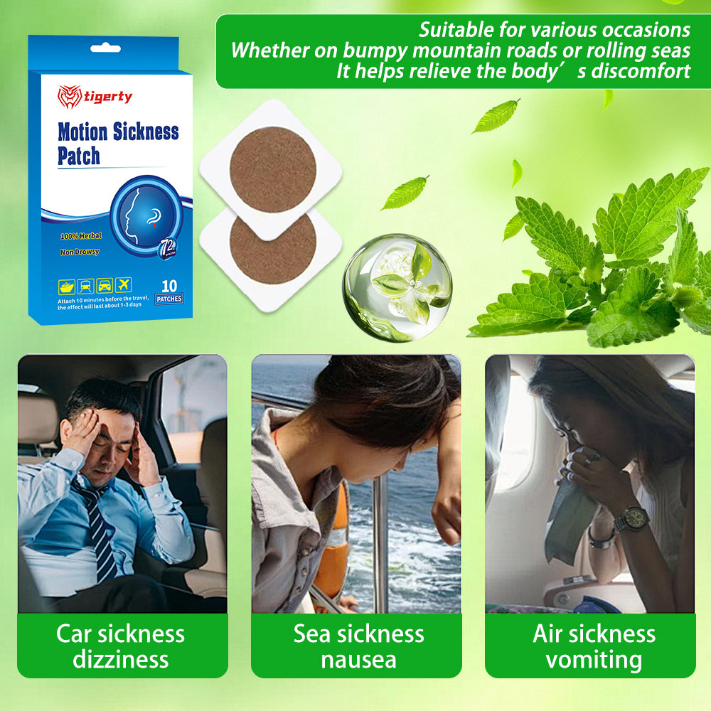 10 tigerty motion sickness patches - 1 box