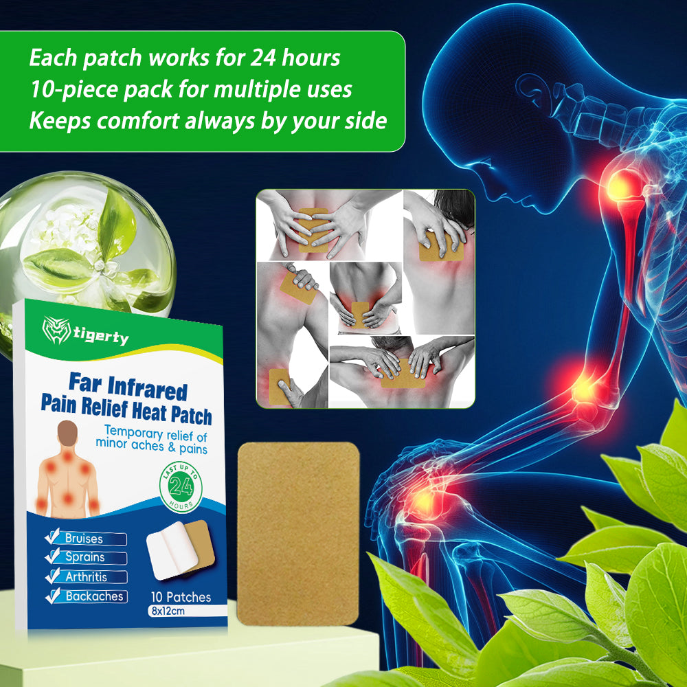 10 tigerty plant-based pain relief patches - 1 box