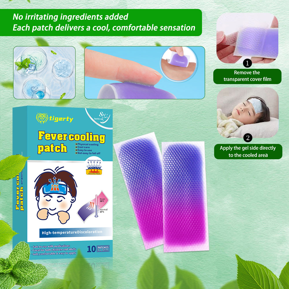 10 Tigerty Body Temperature Cooling Care Patches - 1 Box
