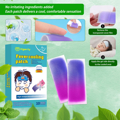 10 Tigerty Body Temperature Cooling Care Patches - 1 Box