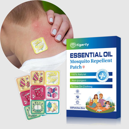 60 tigerty botanical mosquito repellent patches - 1 box