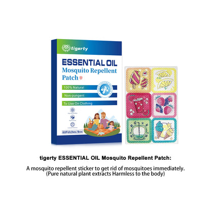 60 tigerty botanical mosquito repellent patches - 1 box