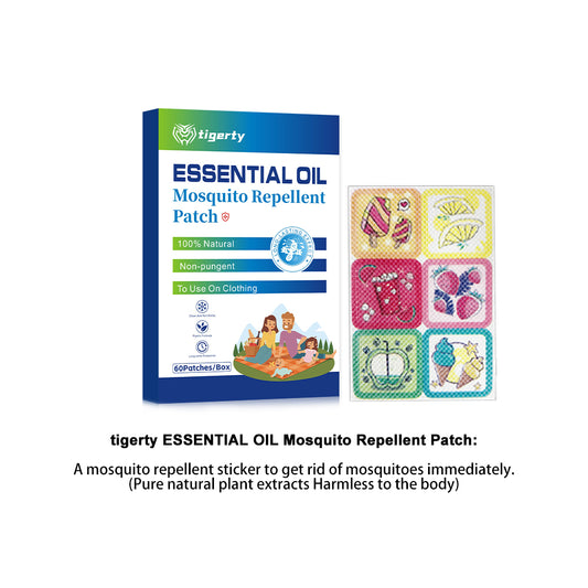 60 tigerty botanical mosquito repellent patches - 1 box